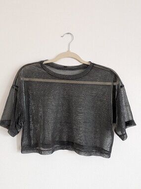 Shimmery crop top.